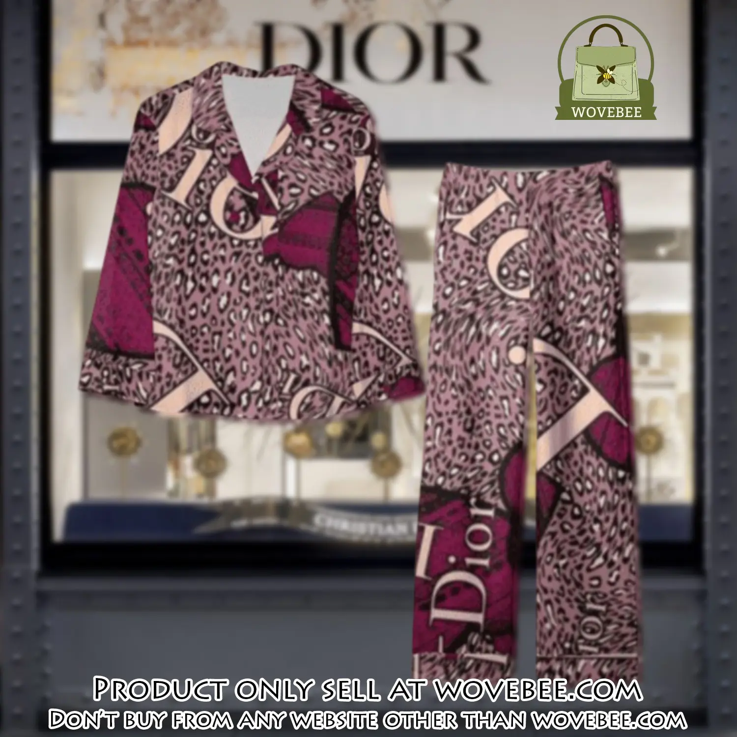 Trending luxury dior satin pajama set pjs1045 wvb1406877
